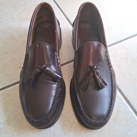 Johnston & Murphy Aristocraft Tassel Leather Loafers Mens 8 Dress Shoes Burgundy main image 7